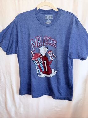 ICEE Mr. Cool Graphic T-Shirt Blue XL Retro Slushie Tee